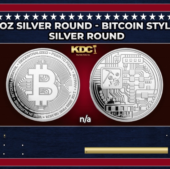1 oz Silver Round - Bitcoin Style