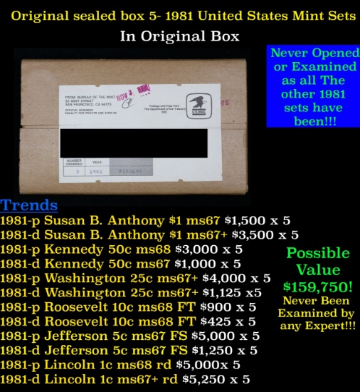 Original sealed box 5- 1981 United States Mint Sets