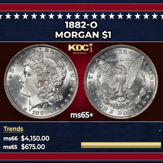 1882-o Morgan Dollar $1 ms65+ SEGS