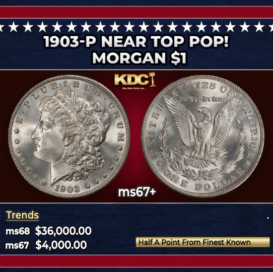 1903-p Morgan Dollar Near Top Pop! $1 ms67+ SEGS