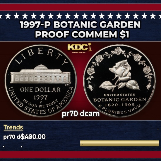 1997-P Botanic Garden Proof Modern Commem Dollar $1 pr70 dcam SEGS