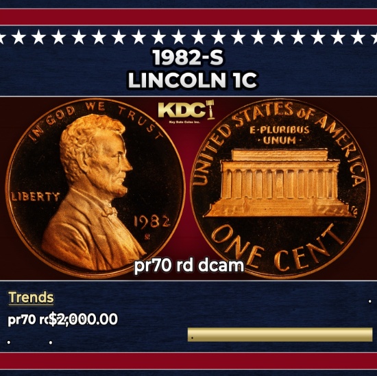 1982-s Proof Lincoln Cent 1c pr70 rd dcam SEGS
