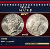 1926-p Peace Dollar $1 Grades ms65