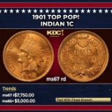 1901 Indian Cent TOP POP! 1c ms67 rd SEGS