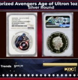 NGC NGC 2015 Marvel Captin America Colorized Avengers Age of Uitron 1oz .999 Silver $2  Niue Commera