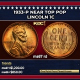 1933-p Lincoln Cent Near Top Pop 1c ms67 rd SEGS