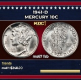 1941-d Mercury Dime 10c ms67 fsb SEGS