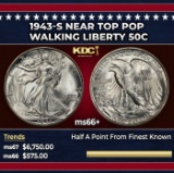 1943-s Walking Liberty Half Dollar Near Top Pop 50c ms66+ SEGS