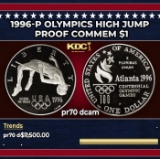 1996-p Olympics High Jump Proof Modern Commem Dollar $1 pr70 dcam SEGS