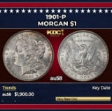 1901-p Morgan Dollar $1 au58 SEGS