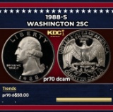 1988-s Proof Washington Quarter 25c pr70 dcam SEGS