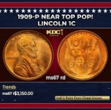 1909-p Lincoln Cent Near Top Pop! 1c ms67 rd SEGS