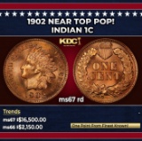 1902 Indian Cent Near Top Pop! 1c ms67 rd SEGS
