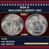 1939-d Walking Liberty Half Dollar 50c ms66+ SEGS