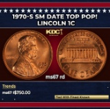 1970-s Sm Date Lincoln Cent TOP POP! 1c ms67 rd SEGS