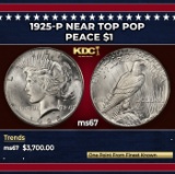 1925-p Peace Dollar Near Top Pop $1 ms67 SEGS