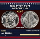 1939-p Mercury Dime TOP POP! 10c ms68 FSB SEGS