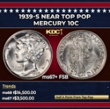 1939-s Mercury Dime Near Top Pop 10c ms67+ FSB SEGS