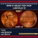 1979-p Lincoln Cent Near Top Pop 1c ms67+ rd SEGS