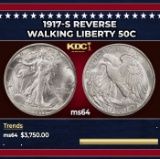 1917-s Reverse Walking Liberty Half Dollar 50c ms64 SEGS
