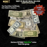 15x 1957 $1 Blue Seal Silver Certificates Grades VF
