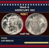 1940-s Mercury Dime 10c ms67 fsb SEGS