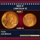 1913-p Lincoln Cent 1c Grades ms65 rd