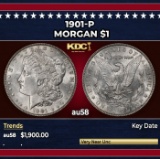 1901-p Morgan Dollar $1 au58 SEGS