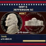 1997-s Proof Jefferson Nickel 5c pr70 dcam SEGS