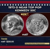 1973-d Kennedy Half Dollar Near Top Pop 50c ms67 SEGS