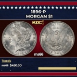 1896-p Morgan Dollar $1 Grades ms66