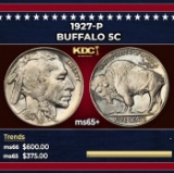 1927-p Buffalo Nickel 5c Grades ms65+