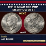 1971-d Eisenhower Dollar Near Top Pop $1 ms67 SEGS