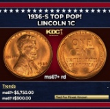 1936-s Lincoln Cent TOP POP! 1c ms67+ rd SEGS