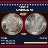 1893-p Morgan Dollar $1 ms63+ USCG