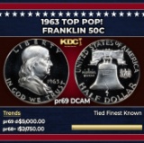 1963 Proof Franklin Half Dollar TOP POP! 50c pr69 DCAM SEGS