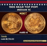 1905 Indian Cent Near Top Pop! 1c ms66 rd SEGS