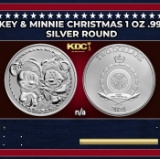 2024 Disney Mickey & Minnie Christmas 1 oz .999 Silver $2 Niue