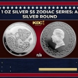 2024 Tokelau 1 oz Silver $5 Zodiac Series: Aquarius Coin