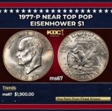1977-p Eisenhower Dollar Near Top Pop $1 ms67 SEGS