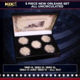 5x Coin New Orleans MORGAN Set 1881-o Through 1885-o ALL UNC, 5 Morgan Dollars