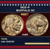 1923-p Buffalo Nickel 5c Grades ms64