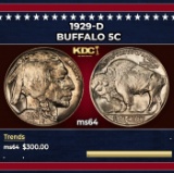 1929-d Buffalo Nickel 5c Grades ms64