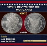 1879-s Rev '78 Top 100 Morgan Dollar $1 ms64+ SEGS