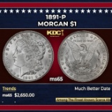 1891-p Morgan Dollar $1 ms65 SEGS