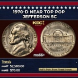 1970-d Jefferson Nickel Near Top Pop 5c ms66+ SEGS
