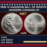 1993-d Madison Modern Commem Dollar Bill Of Rights $1 ms70 SEGS