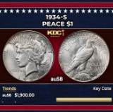 1934-s Peace Dollar $1 au58 SEGS
