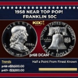 1958 Proof Franklin Half Dollar Near Top Pop! 50c pr68 DCAM SEGS