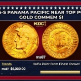 1915-s Panama Pacific Gold Commem Dollar Near Top Pop! 1 ms67 SEGS
